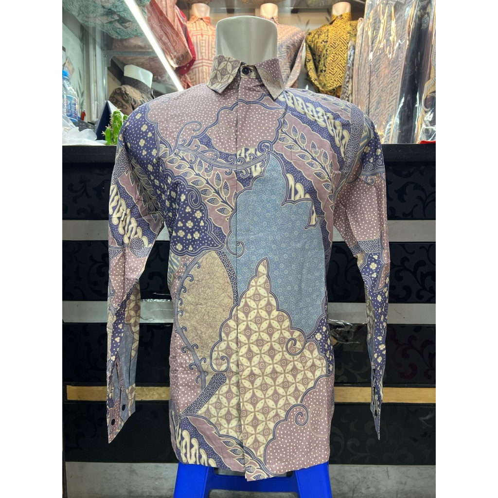 Batik Katun Pria Lengan Panjang Batik Premium.. Atasan batik pria