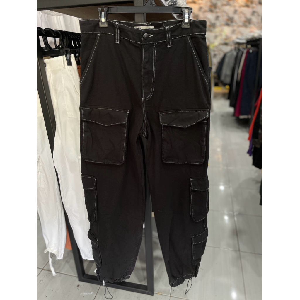 CELANA CARGO PANJANG DENIM ZARA, CELANA CARGO PANJANG, CELANA KERJA, CELANA SECOND BRAND