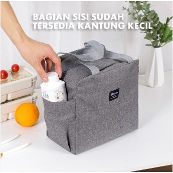 MARBELONLINE - Tas Bekal Makanan Jumbo / Tas Bekal Lunch Cooler Bag Box Makanan Aluminium / Tote Bag