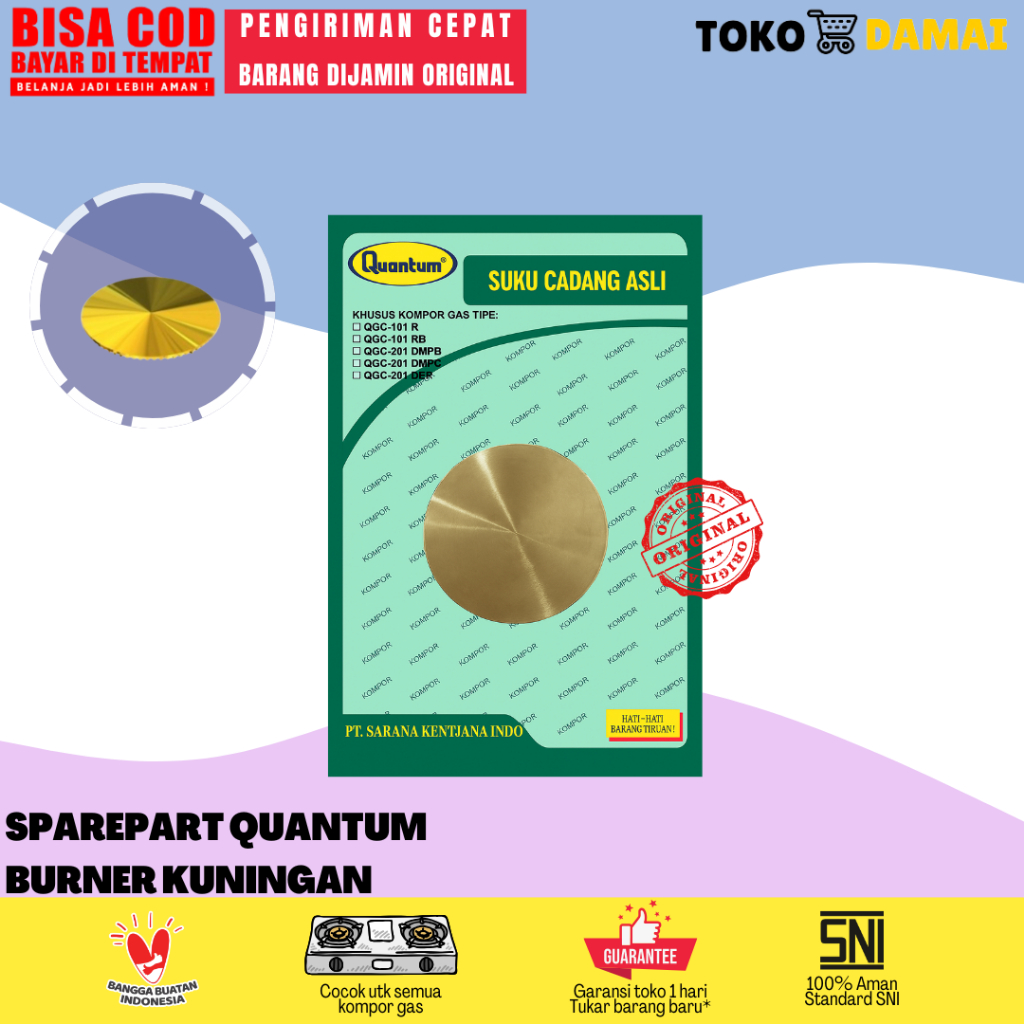 Quantum Sparepart Kompor Burner Kuningan 80mm / Burner Kuningan Kompor Quantum ORIGINAL