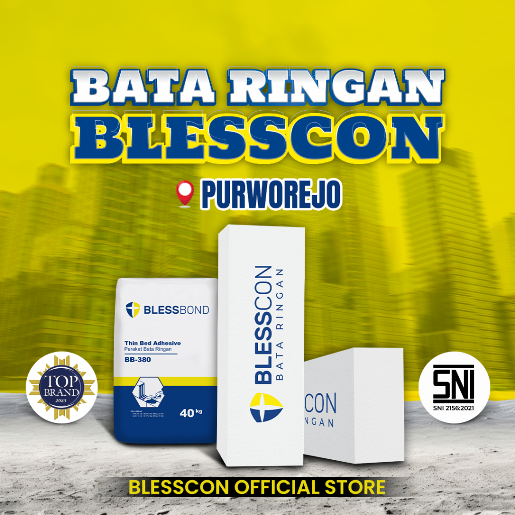 Bata Ringan/ Hebel Blesscon SNI Free Semen Perekat 1 DO - PURWOREJO