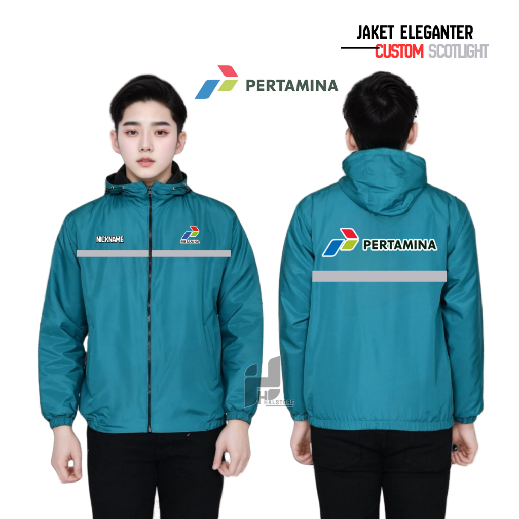 Custom Jaket Perusahaan Jaket Pertamina Custem Jaket Seragam Kerja Unisex Parasut Teball 3 Lapis
