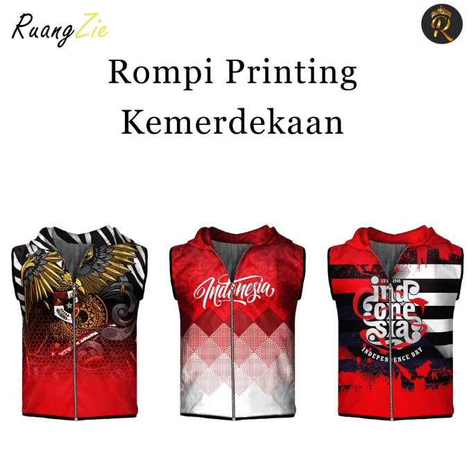 Rompi Sepeda Printing Wanita Pria Vest Agustusan Kemerdekaan Bisa Custom Outdoors Sports