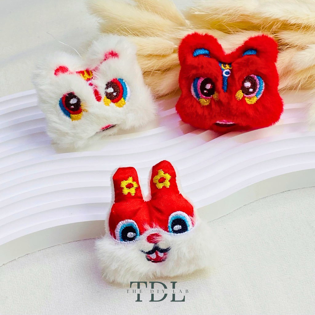 THEDIYLAB (1PCS) (HANYA KEPALA BONEKA SAJA) BONEKA BARONG MERAH PUTIH LUCU GEMAS | BONEKA BULU BULU 