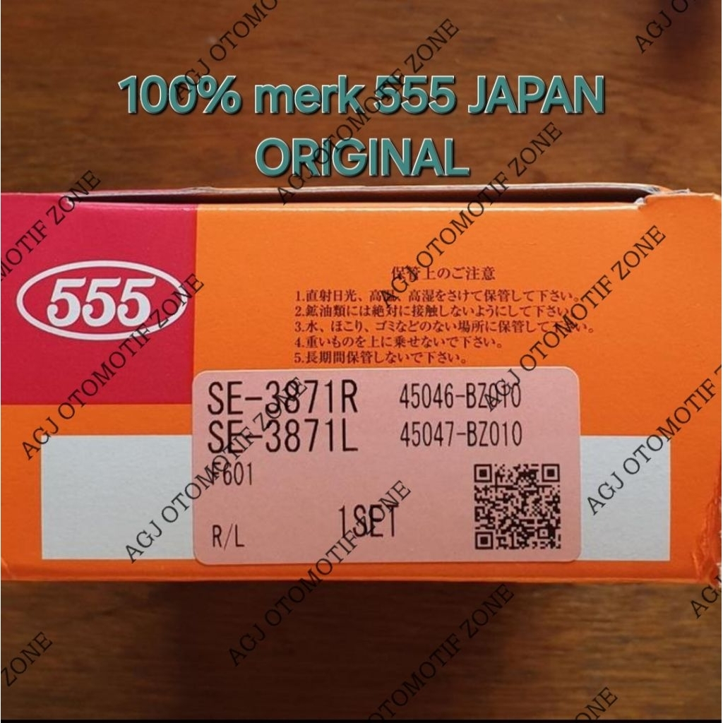 TIEROD TIE ROD END (1SET/2PCS) AVANZA/XENIA 1300cc 1500cc 2004-2015 555 JAPAN ORIGINAL