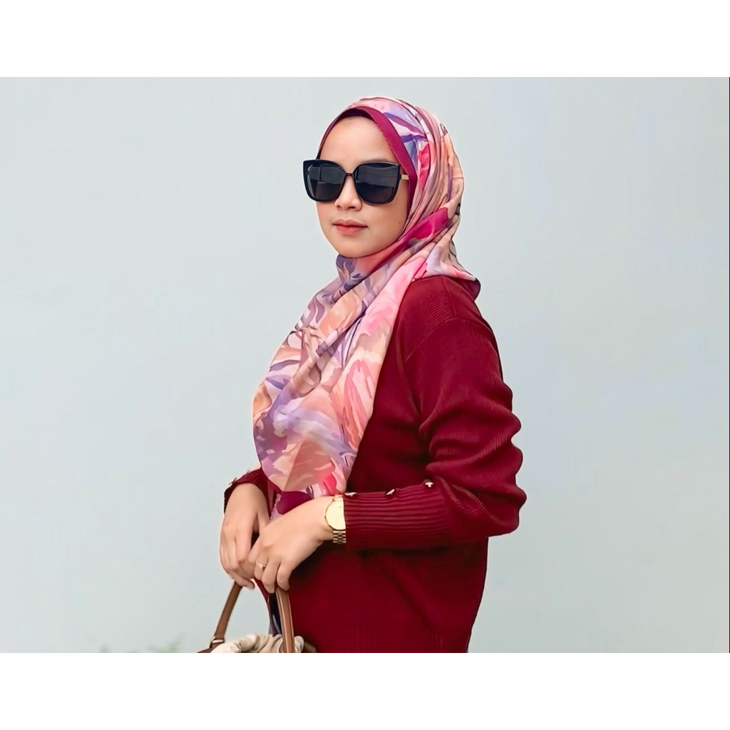 HIJAB SEGIEMPAT VOAL SUBLIM 3D PREMIUM TERBARU/ Baniescoop/ Denay KW /JP KW
