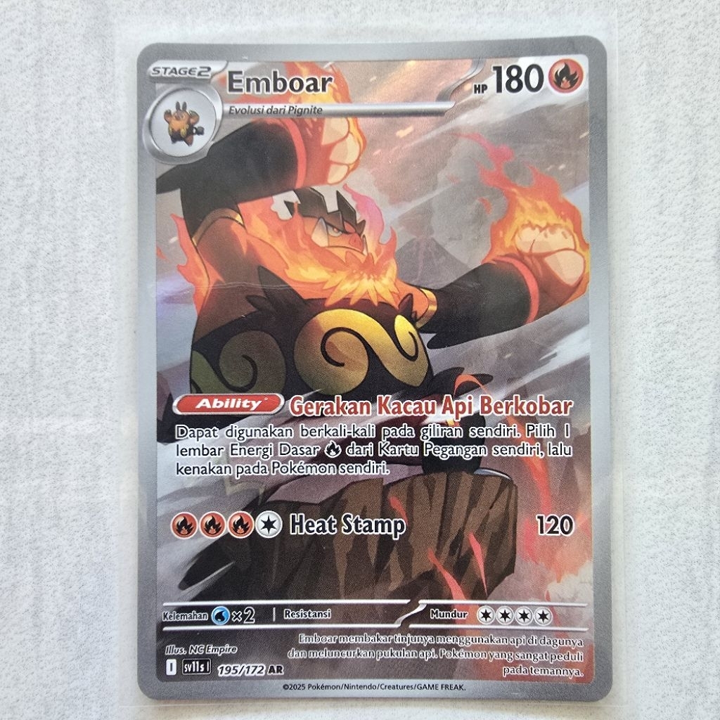 Emboar AR Seri Hitam Putih sv11s 195/172 - Kartu Pokemon TCG Indonesia