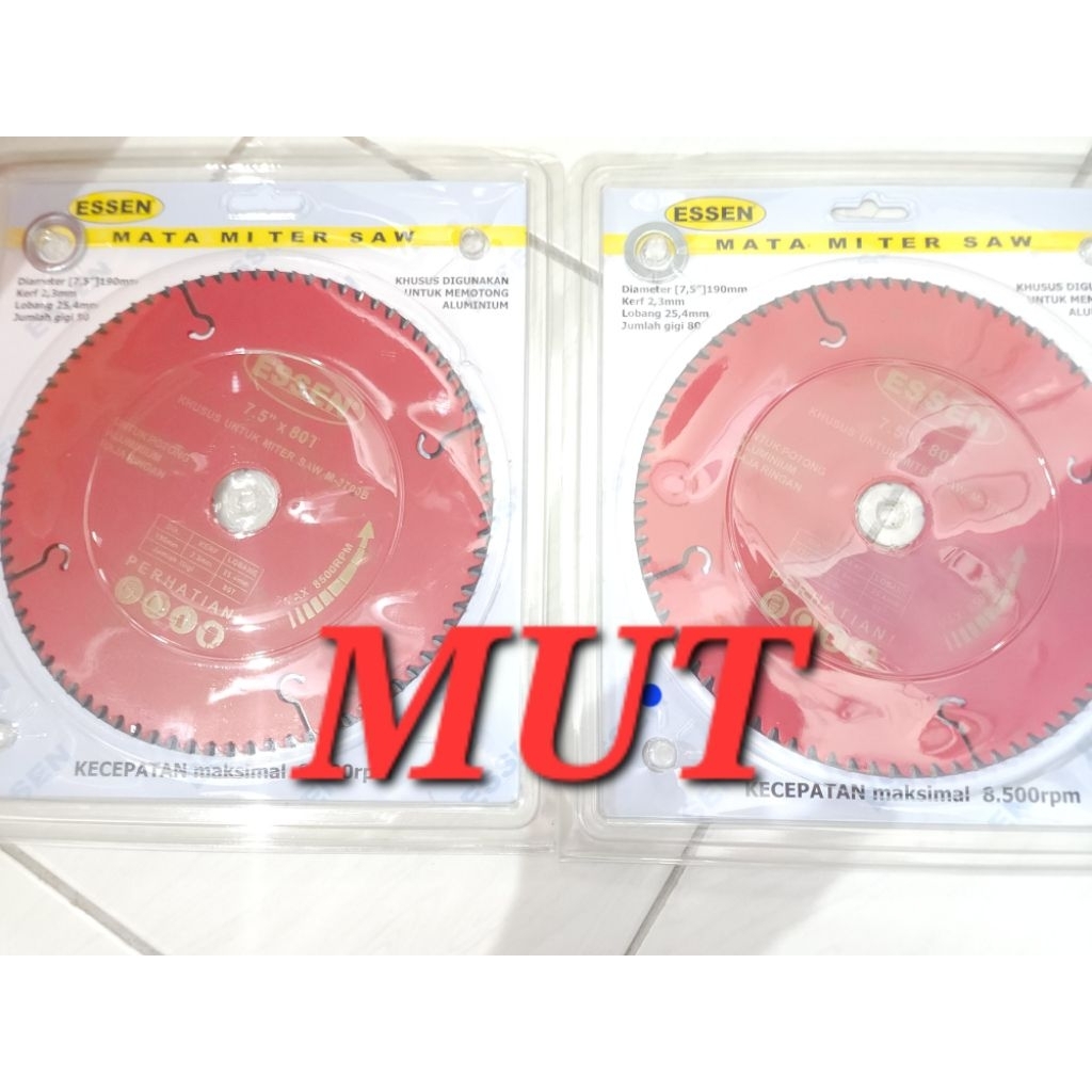 Essen Circular Saw Blade/ Mitter mata gergaji potong Alumunium 7.5" x 80T