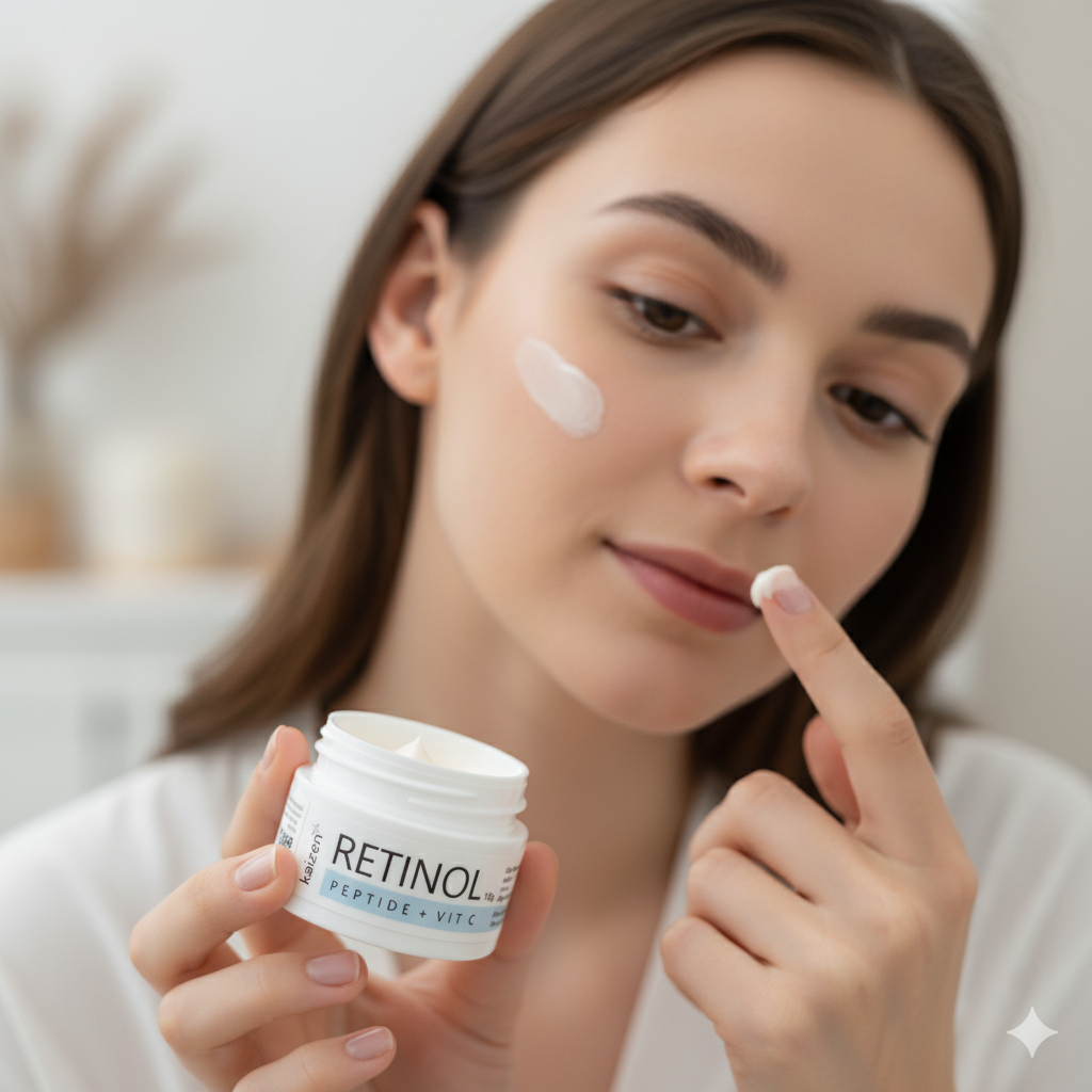 Kaizen Cream Retinol Peptide + Vitamin C 10gr - Pencerah Wajah – Mengatasi Melasma & Flek Hitam