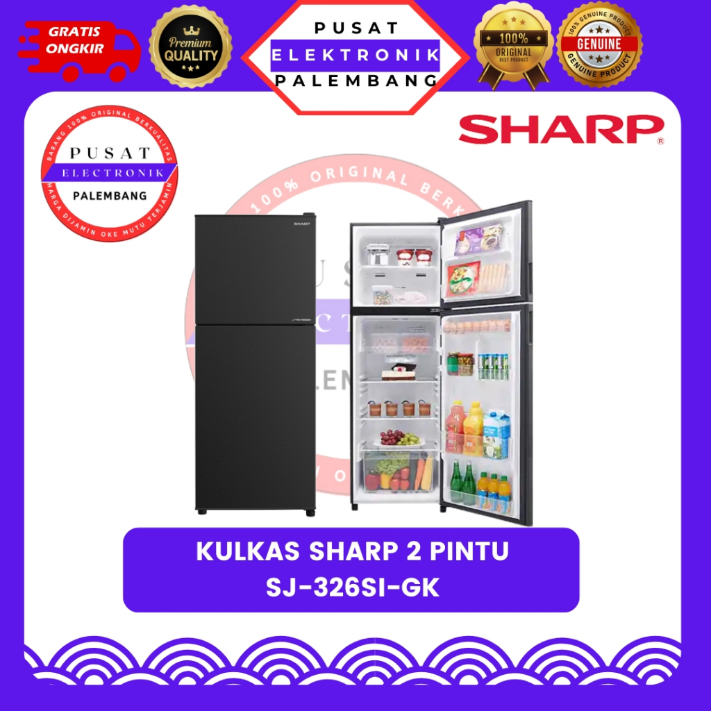 KULKAS 2 PINTU SHARP SJ-326SI-GK KULKAS 2 PINTU PALEMBANG