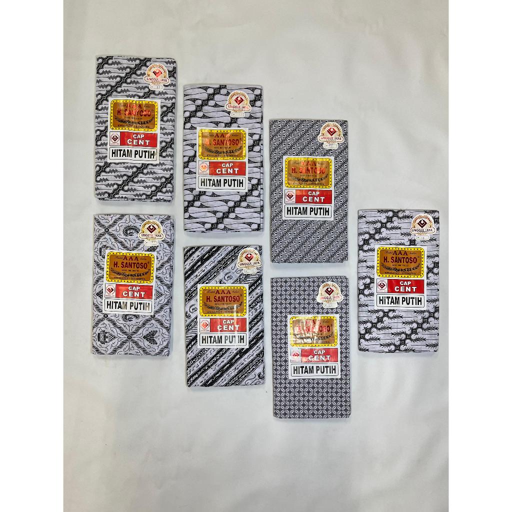 UNGGUL JAYA Kain Jarik Batik H. Santoso Hitam Putih AAA (A3) Cap Cent