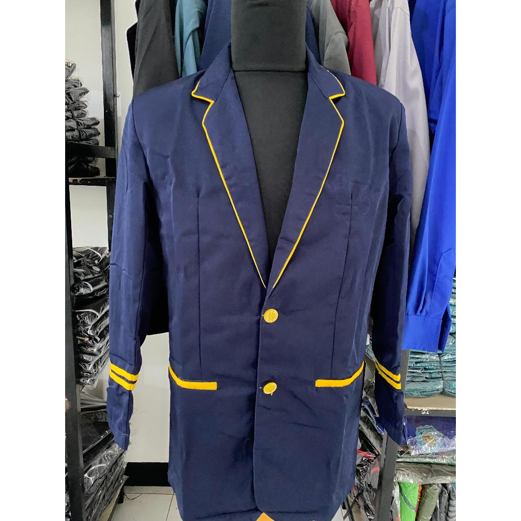 [ Ready Stok ] Jas Sekolah Navi List Kuning TUNIK, JAS TUNIK PANJANG SANTRI Jas OSIS, Jas Almamater,