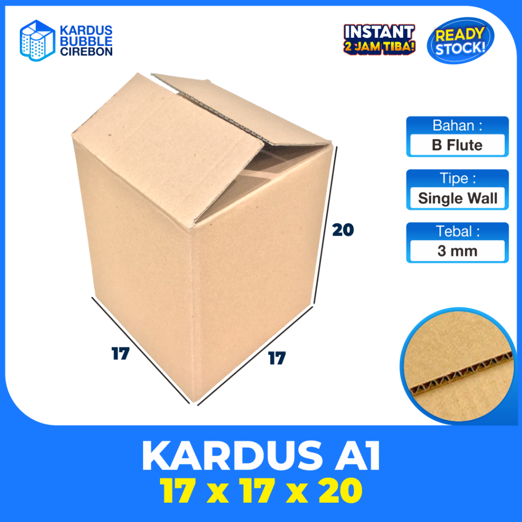 17x17x20 cm Kardus Box Dus Kotak Polos Baru Packing Celengan Asbak Kerajinan Kardus 17 x 17 x 20 cm