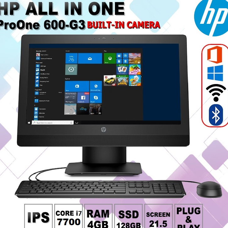 PC HP AIO IPS 22" Win11- HP AIO ProOne 600 / 800 G3 All In One Core i7 Gen 7 RAM 32GB SSD 1TB WIFI B