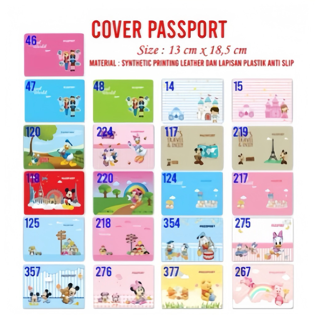 Dompet Passport Karakter Kartun Lucu Menggemaskan Case Cover Passport Karakter