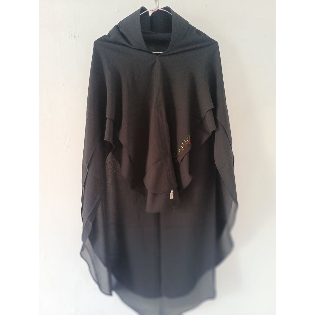 preloved Khimar syari hitam