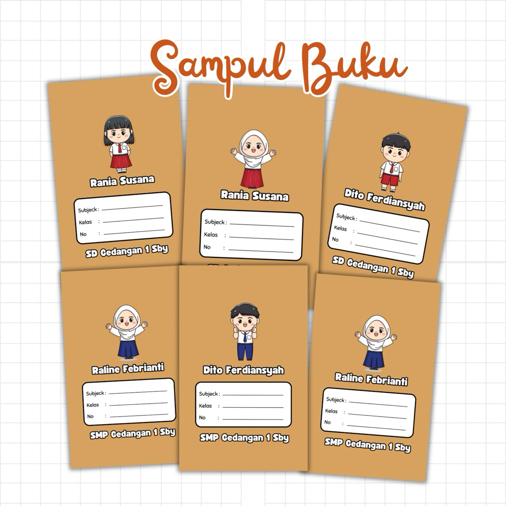

SAMPUL BUKU CUSTOM SD SMP SMK TK CUSTOM FREE DESAIN
