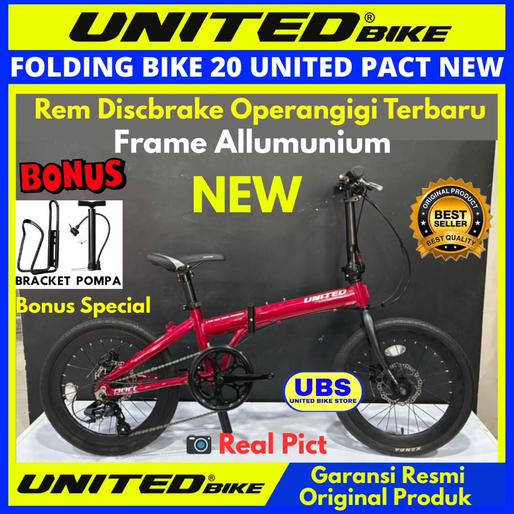 Sepeda Lipat 20 United Pact Terbaru Frame Allumunium