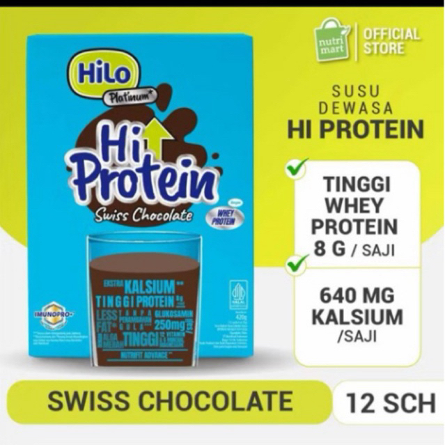 Hilo Platinum Swiss Chocolate 420gr|Susu Tinggi Protein rendah Lemak