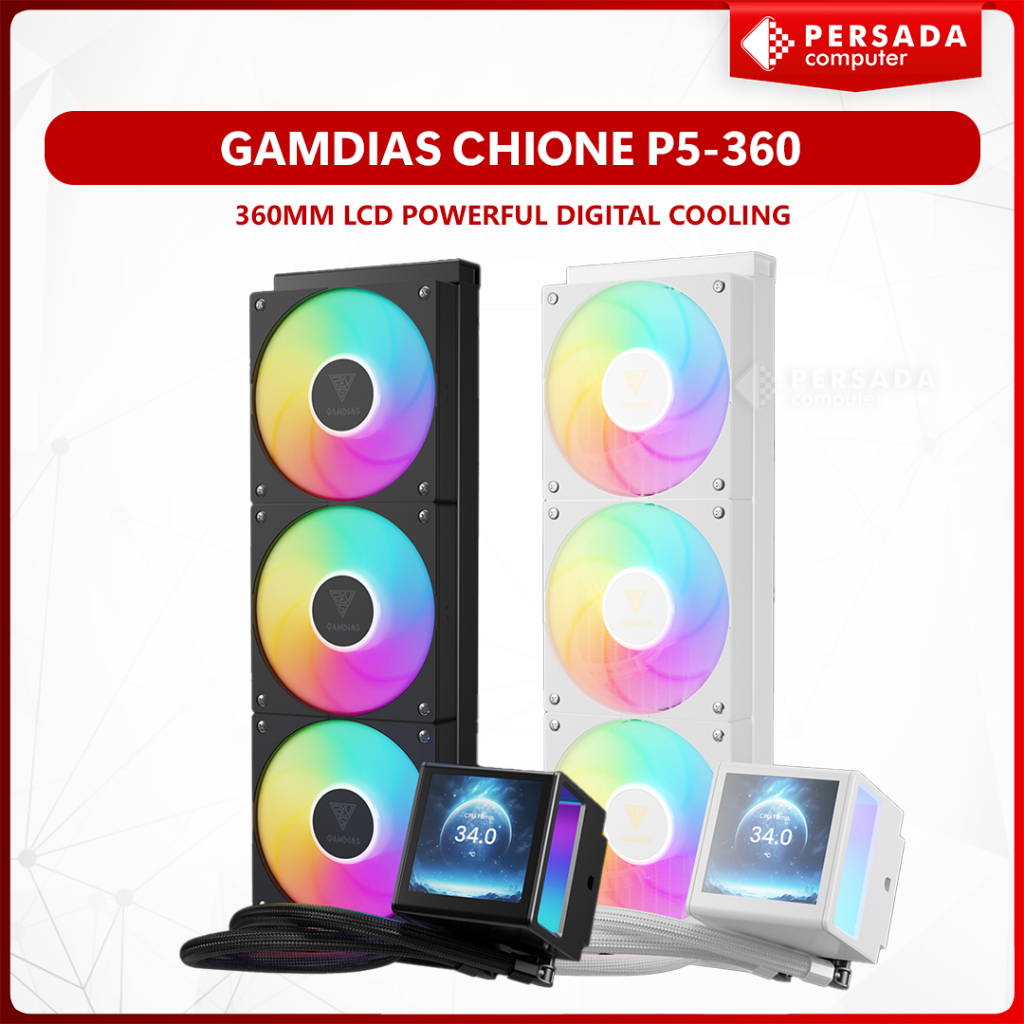 LIQUID COOLER GAMDIAS CHIONE P5-360 - 360MM LCD POWERFUL DIGITAL COOLING