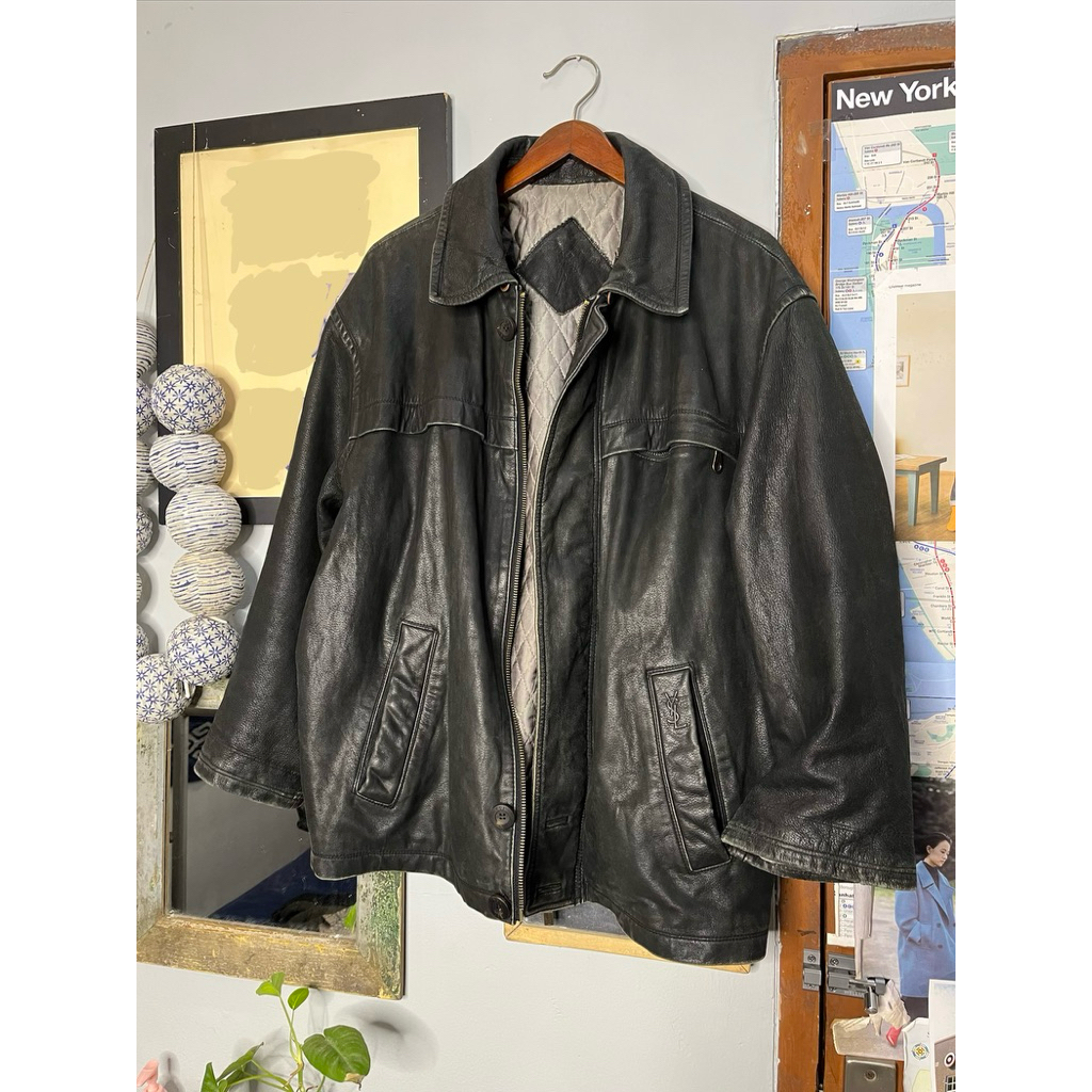 VINTAGE 2000s YSL LEATHER JACKET