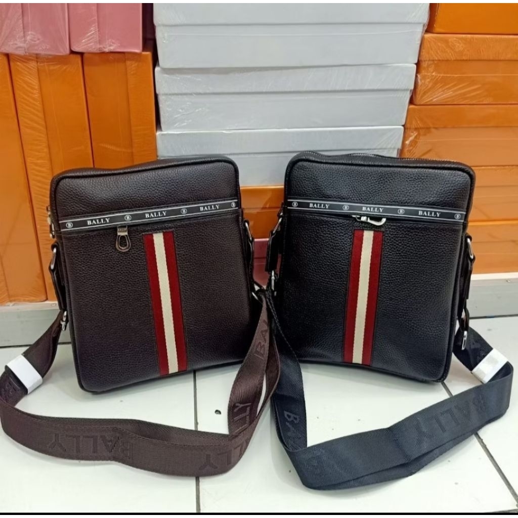 Tas selempang bally list merah putih tas pria premium quality