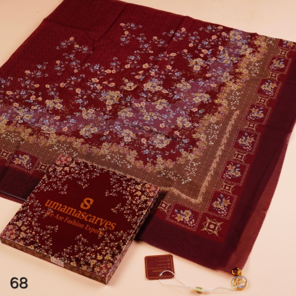 SEGIEMPAT  UMAMA BOX  MOTIF SCARVES SEGI EMPAT MOTIF & POLOS UMAMA SCARF  FREE BOX