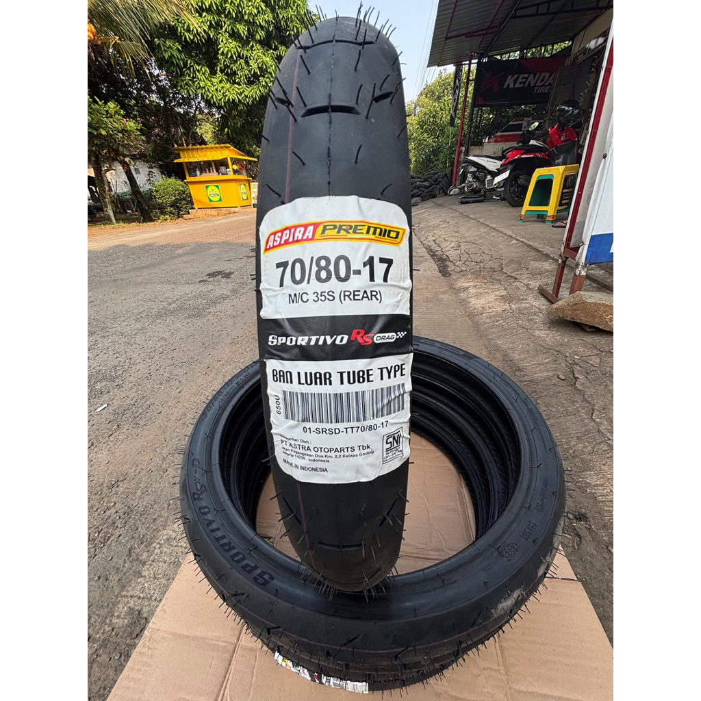 (PROMO MURAH ) BAN ASPIRA PREMIO SPORTIVO DRAG TUBETYPE (70/80-17) SOFT COMPOUND DRAG RING 17 / BAN 