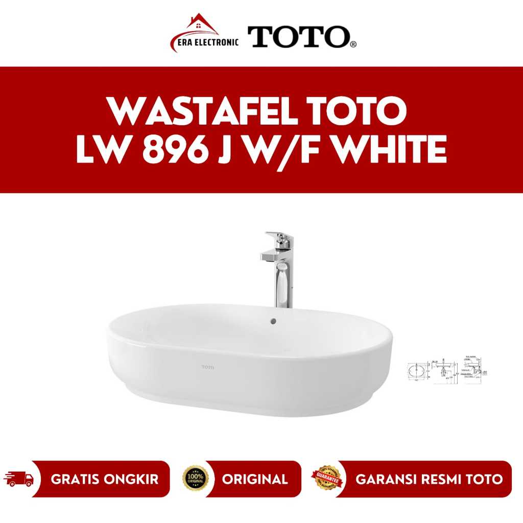 TOTO Wastafel Meja Keramik LW896J Console Lavatory LW 896 J Body Only