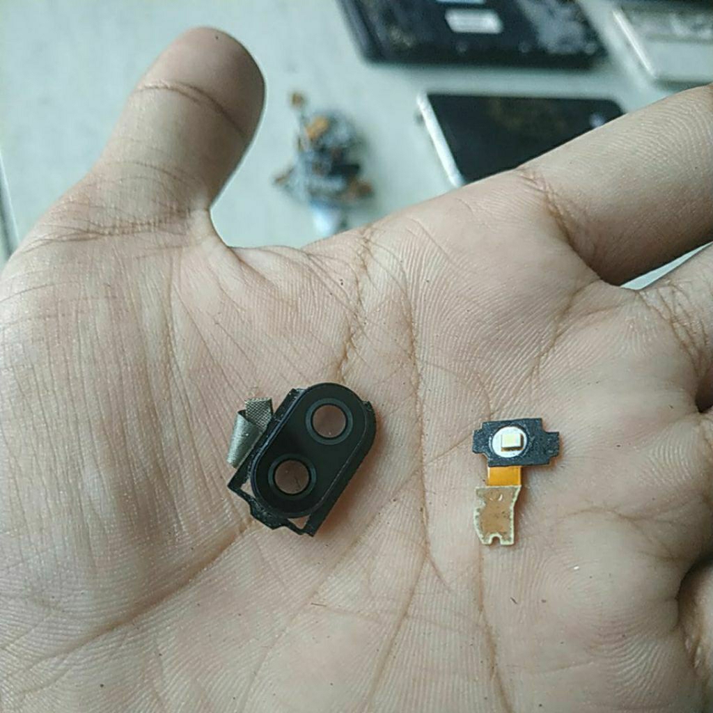 kaca kamera plus flexible flash bekas Asus Zenfone 4 max pro