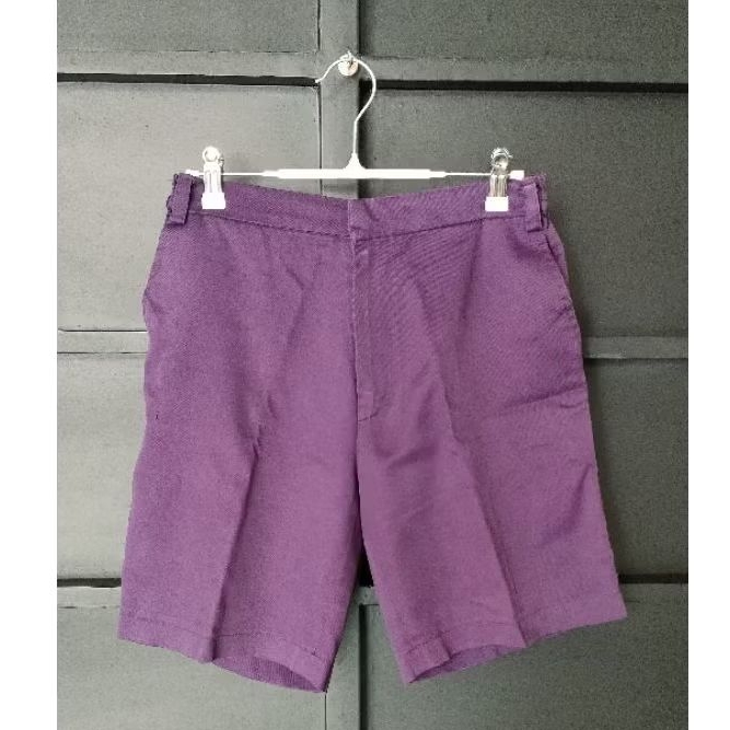 SERAGAM SEKOLAH CELANA PENDEK PRIA UNGU SMP PRELOVED (SEKEN)