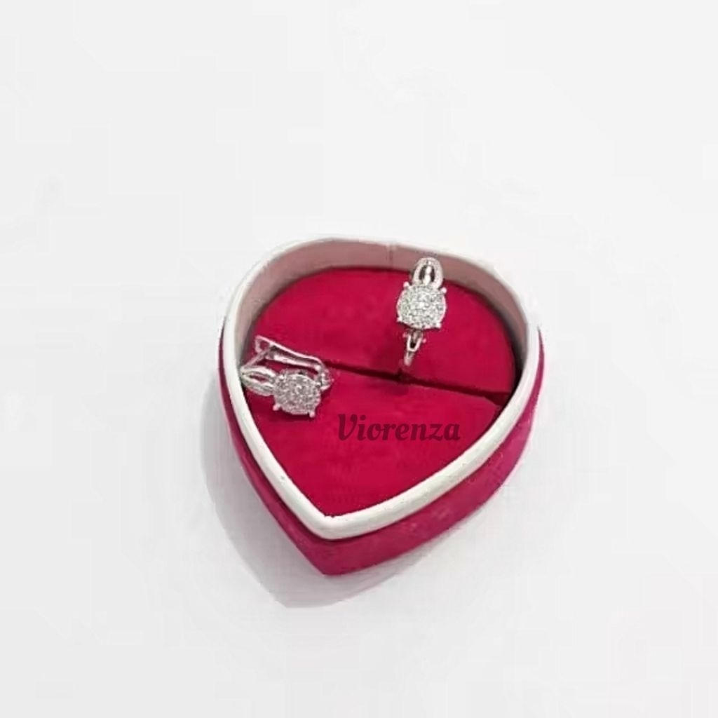 ANTING JEPIT PERMATA PERAK 925 LAPIS EMAS PUTIH / PERHIASAN SILVER WANITA/ IMPORT /PERAK ASLI /AT001