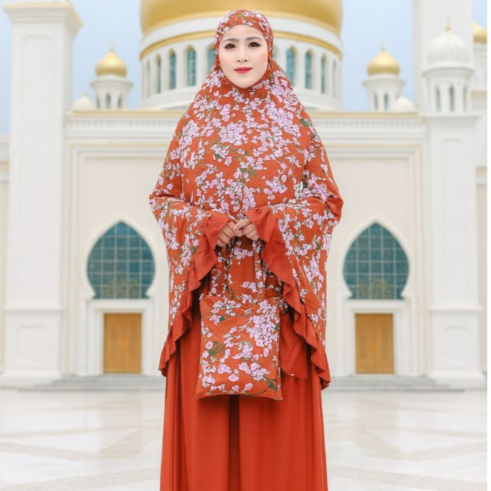 Mukenah Rayon Super Jumbo Dewasa / Mukena Bali Super Jumbo Motif Bunga / Mukena Tulip Dewasa