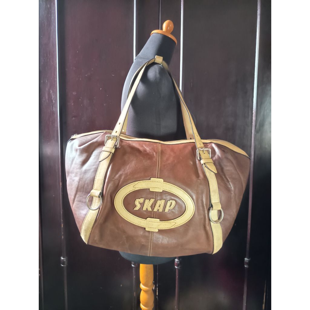 Tote Bag / Tas Tote Kulit Asli Skap Brown Genuine Leather Preloved/second