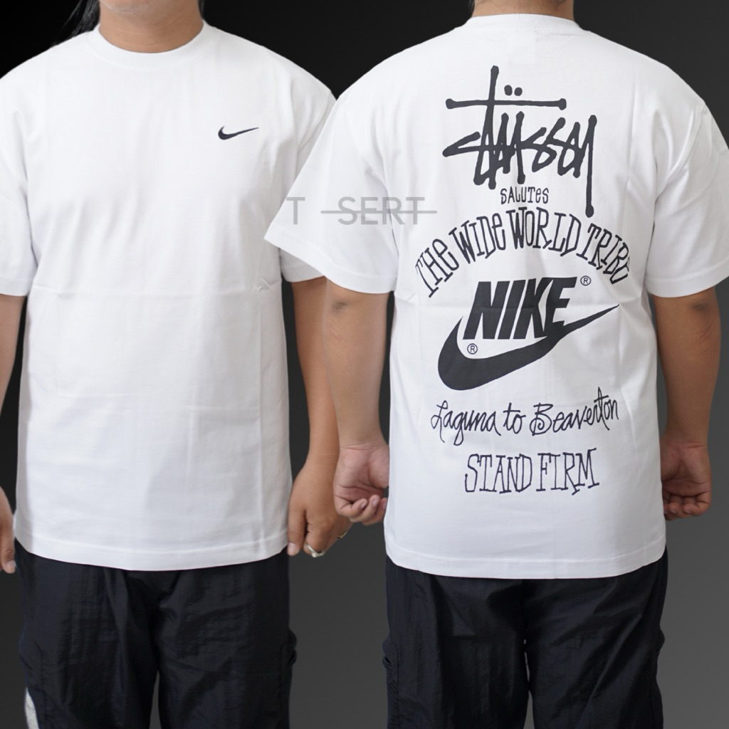 Nike x Stussy The World Tribe Tee White / Baju Kaos Stussy Authentic