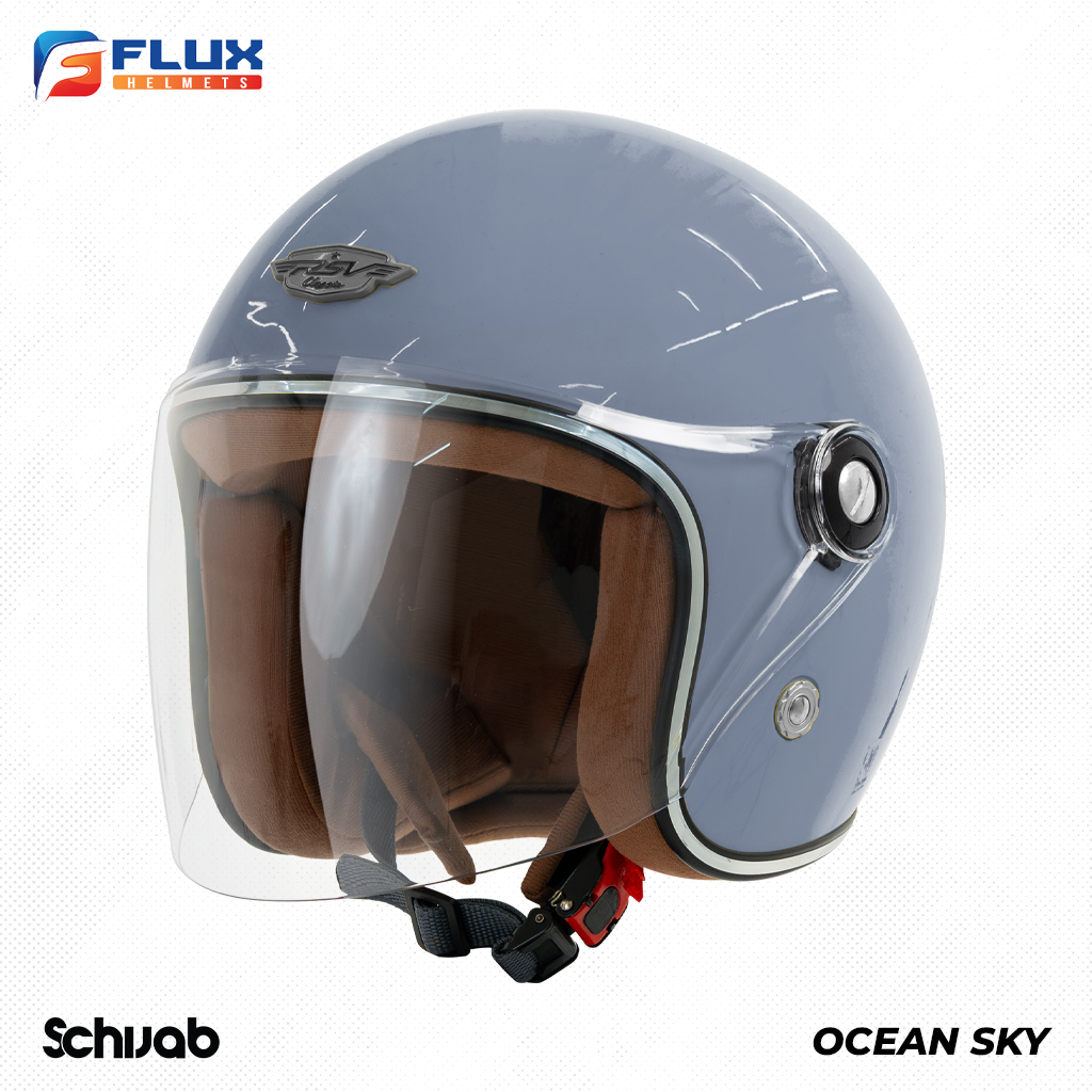 [ORIGINAL RSV] Helm Hijab RSV Retro Classic Helm Half Face - Ocean Sky | Hijab Friendly [Flux]