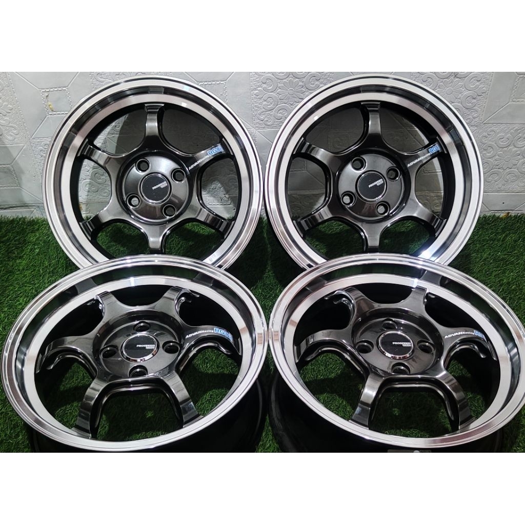 Velg mobil Advan Rgd2 R15 ( baru ) flow forming hyper black lips polish