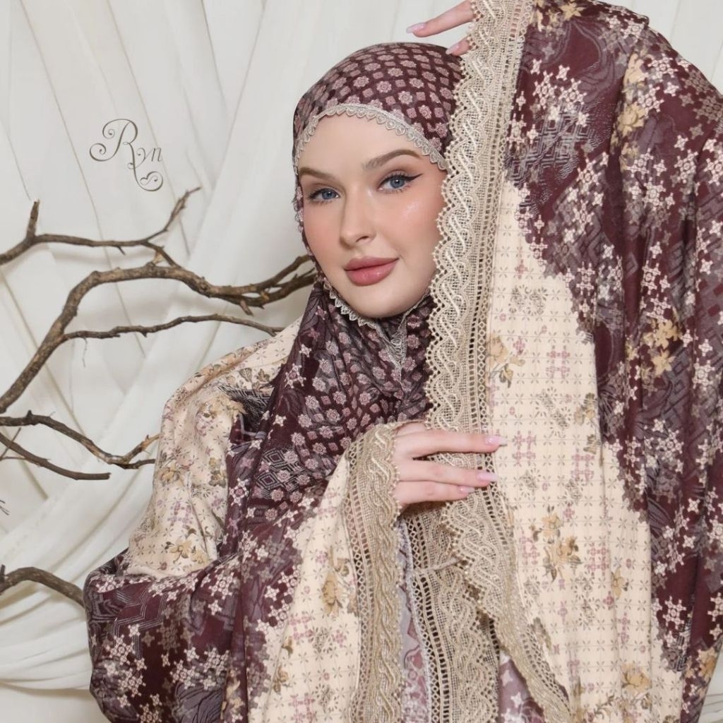 Mukena Ryn Rayyan Mukena Original Rayon Viscose Jaguard England Naureen Series
