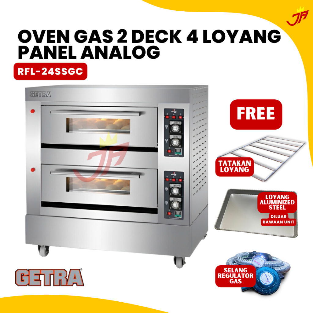 GETRA Gas Baking oven 2 Deck 4 Loyang / Oven Gas  2 Susun Otomatis RFL 24SSGC / Oven Roti 2 Deck 4 L