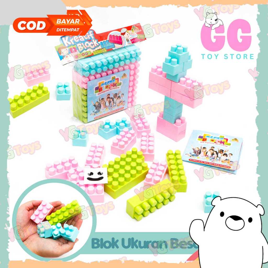 Balok Susun DIY 28 Pcs Edukasi Anak 3-7 Tahun Mainan Balok Edukasi 108 Pcs Kreativitas Anak