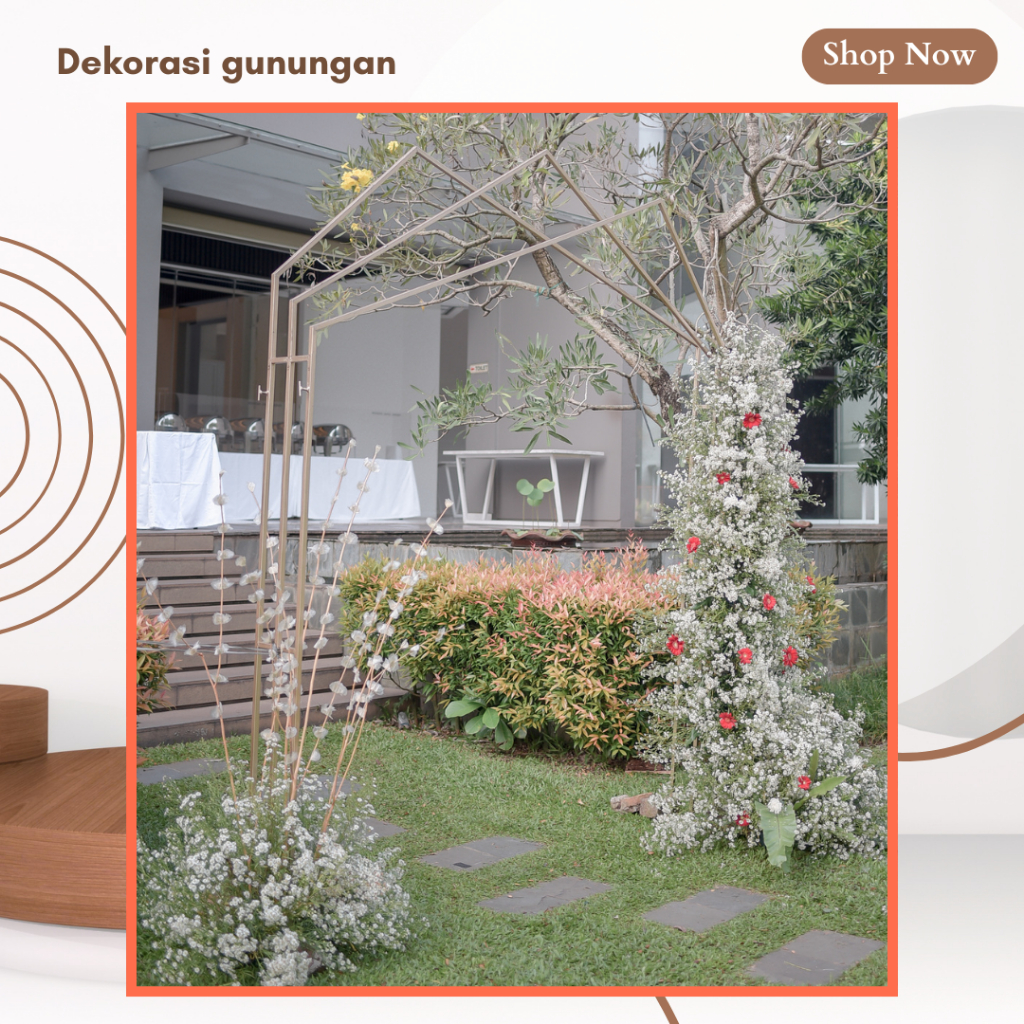 PERGOLA BACKDROP GUNUNGAN DEKORASI PELAMINAN WEDDING LAMARAN