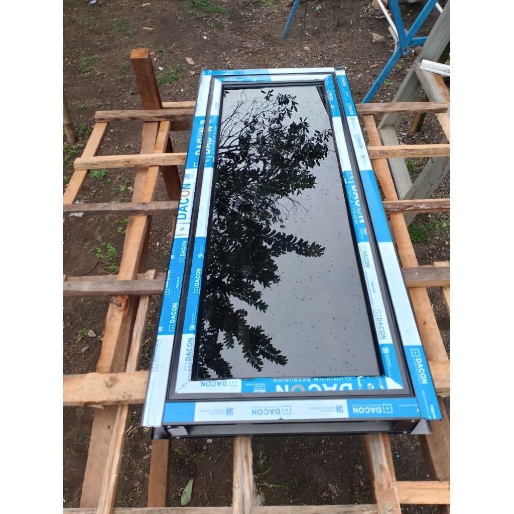 jendela 50 x 160cm aluminium kusen free packing kayu