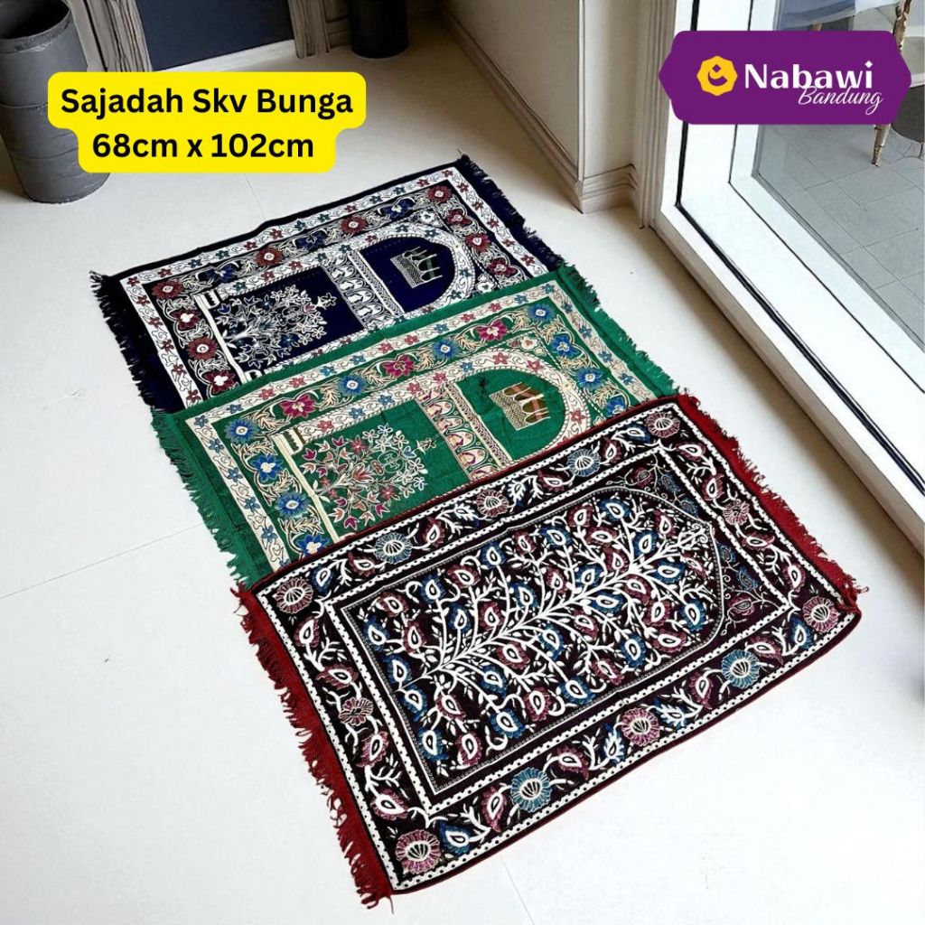 Sajadah Turki Turkey SKV Bunga Peralatan Sholat Souvenir Oleh Oleh Haji dan Umroh Bandung