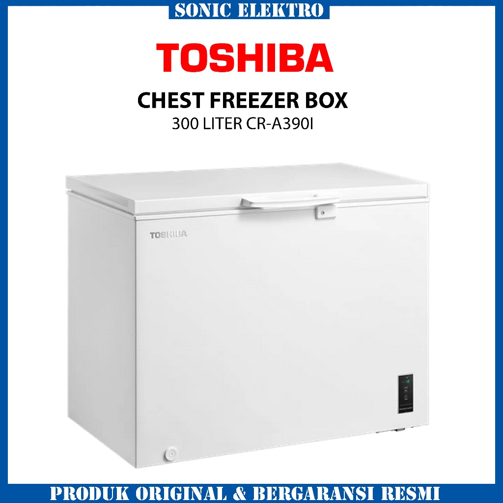 TOSHIBA Chest Freezer Box 300 Liter CR-A390I Dinding Fiber dan Ada Lampu Dalam Garansi Resmi