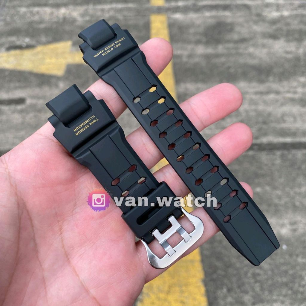 Strap CASIO G-SHOCK GA 1100GB GA 1100-9G GA 1000 HITAM ORIGINAL Tulisan Gold