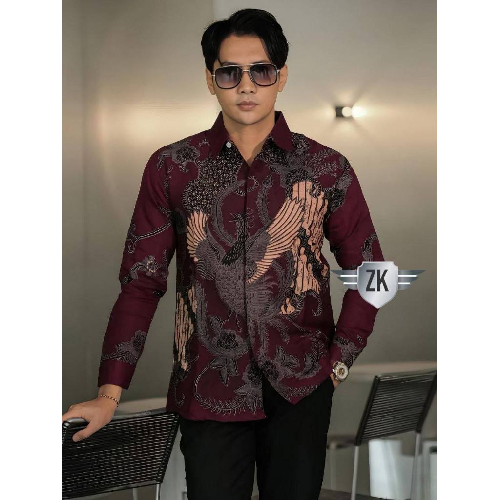 Kemeja Batik Pria Lengan Panjang Bahan Katun Premium Baju Batik Cowok Terbaru 2025 Batik Pria