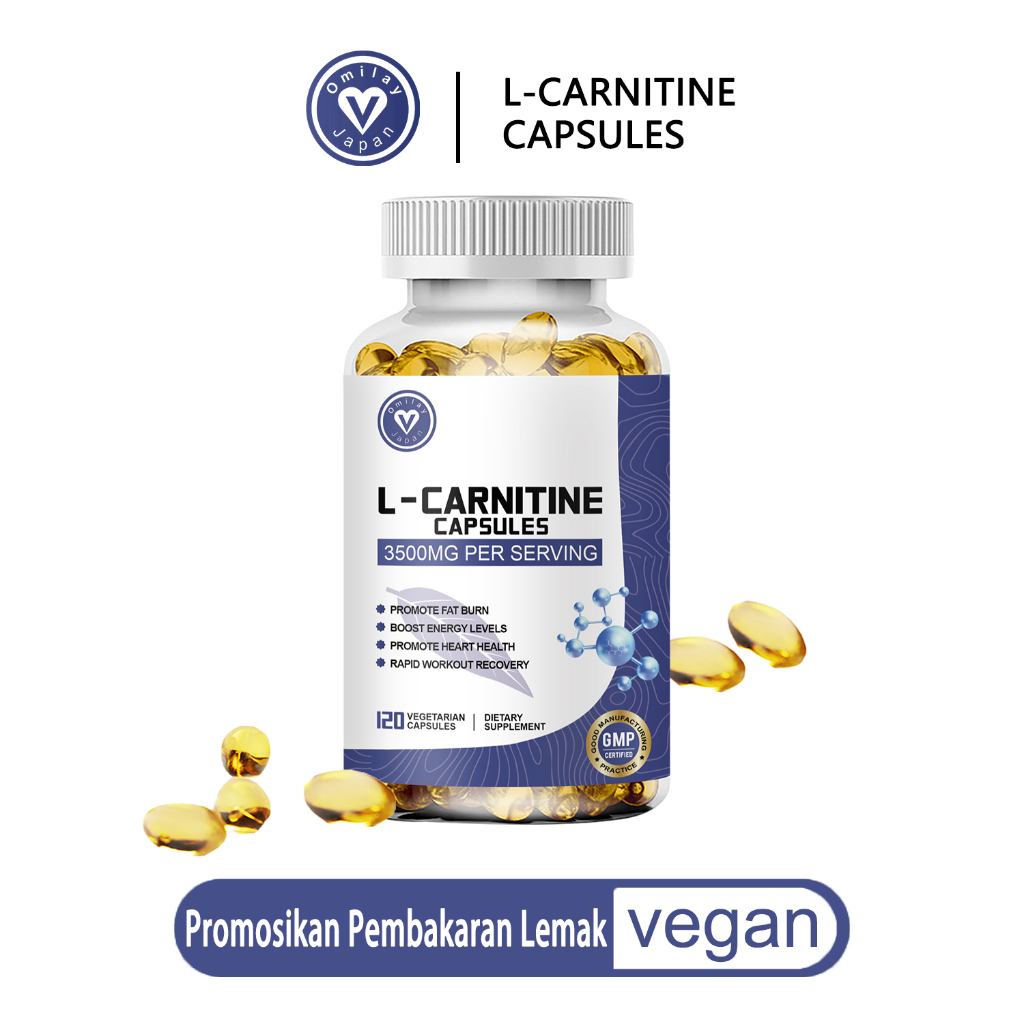 Omilay L Carnitine Capsule for Slimming Boost Energi Metabolism 120 Fat Burner L Carnitine Kapsul