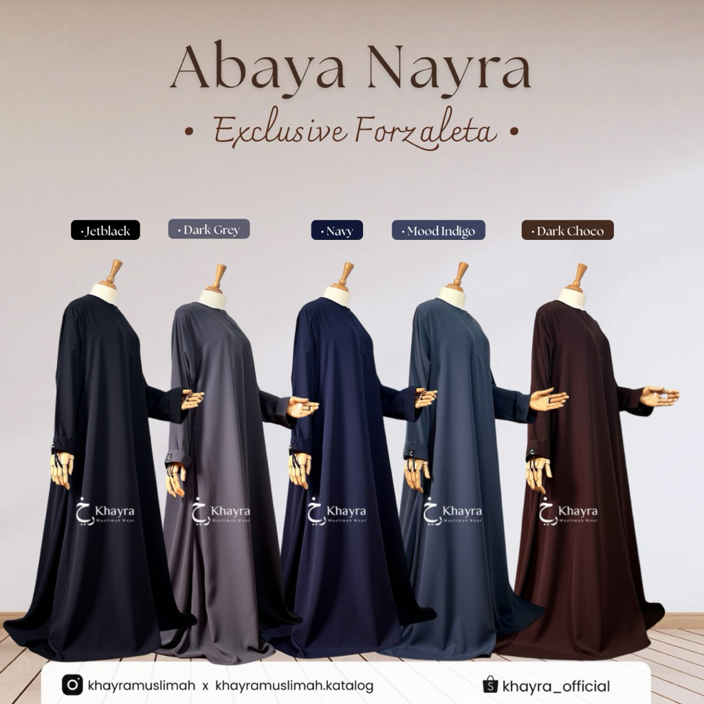 Abaya Nayra Basic Tali Cincin By Khayra Muslimah
