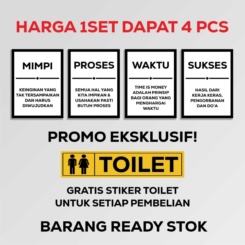 Hiasan Dinding Kata Kata Motivasi Satu Set