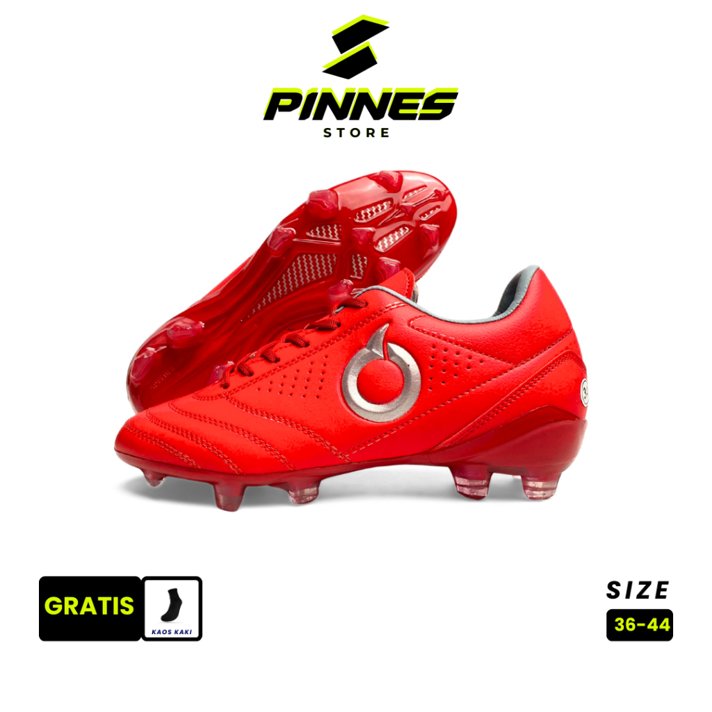 Sepatu Bola Ortus Forte Merah Silver Junior 33-37 Sepatu Ortuseight Forte Bola Anak